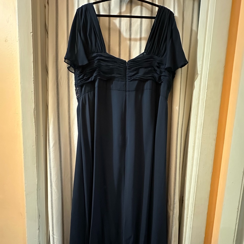 David's Bridal Midnight Blue Maxi Dress